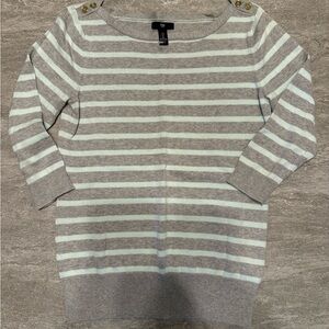 Gap Striped Gray and Mint Green Sweater